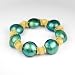 Murano Glass and Gold Plated Bead Bracelet - Amber Blue