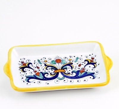RICCO DERUTA: Butter Dish - Small Tray [#9510-RIC] ~ Authentic hand painted in Deruta, Italy. Original design. Shipped from the USA with Certificate of Authenticity.