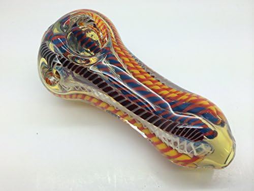 Multi-colored 4 1/2" Glass pipe spoon shape Incense holder. Manufactured by Crystal rose, handmade Glass Art pipe, inside out one of a kind design