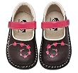 See Kai Run Claire Brown Mary Jane with Pink Hearts