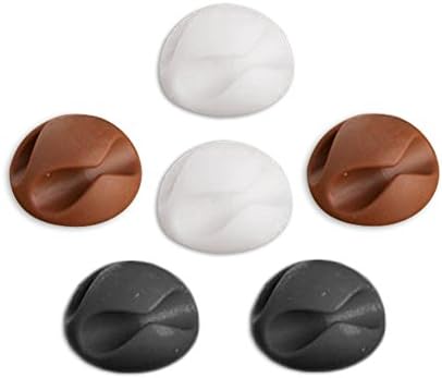 Ryanye Cable Clips &amp; Cord Management System，Cellphone Cables， Desktop Cable Organizer &amp; Computer, Electrical，Charging or Mouse Cord Holder，Cordies Desktop(Pack of 6) (Multi-color)