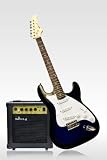 Combo 39" Blue Electric Guitar with 10 Watt Amp, Guitar Case & More Accessories
