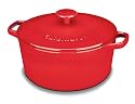 Cuisinart Chef's Classic Enameled Cast Iron 5-Quart Round Covered Casserole, Red