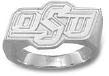 Oklahoma State Cowboys Solid Sterling Silver ''oSu'' 1/2'' Ring Size 10.5