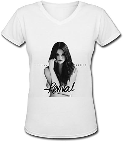 Design We Love Selena Gomez Revival Tour 2016 V Neck T-shirts For Women White