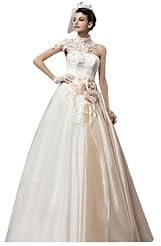 Crystal Crystals Lace Beaded Applique High-Neck Chiffon/Taffeta/Tulle One Shoulder  Dress