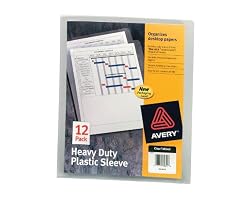 Avery Heavy-Duty Plastic Sleeves, Polypropylene, Letter Size, Clear, 12 per Pack (72611)