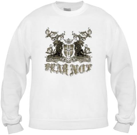 Fear Not, God Is With You Adult Sweatshirt, White , Large