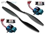 Combo 1 Pair 12x4.5 Counter Rotating Propellers, 2 CC 25A ESCs + 2 Himax 2812-0650 Brushless Motors