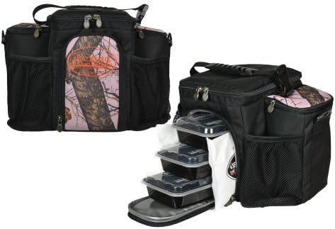 Isobag 3 Meal Management System Mossy Oak Edition/Accent Camouflage (Black/Mossy Oak Pink) / Insulated Lunch Box / Insulated Lunch Bag - Isolator Fitness