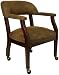 Bomber Jacket Brown Luxurious Side Chair w/ Casters