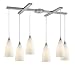 Elk 2580/6 Vesta 6-Light Pendant In White In Satin Nickel