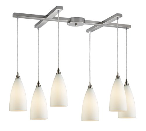Elk 2580/6 Vesta 6-Light Pendant In White In Satin Nickel On Sale