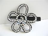 Classy Flower Pair Hair Clamps Fully Decorated & Encrusted w/ Simulated Diamond Hair Jewlry Clamps Accessories (Brand New)