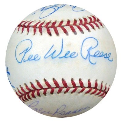 Dodgers Greats (12 Signatures) Autographed/Hand Signed NL Baseball Sandy Koufax, Pee Wee Reese & Tom