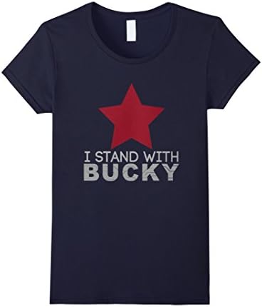 Women's I Stand With Bucky T Shirt Medium Navy
