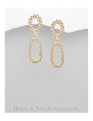 Amethyst Earrings In Brass