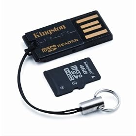 Kingston 4 GB microSDHC Class 4 Flash Memory Card with Generation 2 USB Card Reader MRG2+SDC4/4GB (Black)
