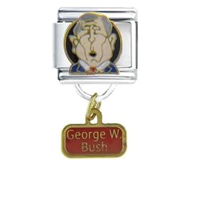 President George W Bush Italian Charms Bracelet Link