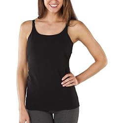 Gilligan and O'Malleyandreg; Womens Full Sling Long Nursing Tank - Black