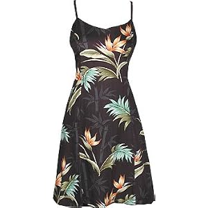 Princess Seam Tailored Fit Sun Dress - Bamboo Paradise Form Fitting A-Line Hawaiian Aloha Style 170 Sun Dress - Mini Style