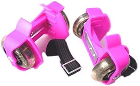 Sporting Pulley Lighted Flashing Wheels Heel Skate Rollers (Pink)