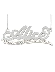 Personalized Sterling Silver Sparkling Swarovski Name Necklace - Custom Made Any Name