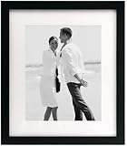 Malden Linear Black Wood Matted Picture Frame holds 5x7 or 8x10 Picture".