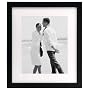 Malden Linear Wood Matted 5x7 Black Picture Frame