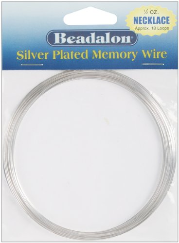 Beadalon Silver Plated Memory Wire Necklace-1/2-Ounce/Pkg, 