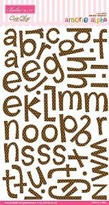 Amoire Chipboard Alphabet -Brownie