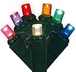 Set of 20 Battery Operated Multi LED Wide Angle Christmas Lights - Green Wire