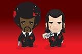 Pulp Fiction (Vincent and Jules Cartoon) Movie Poster Print - 24