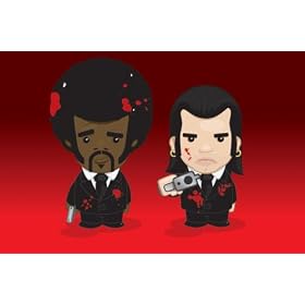Pulp Fiction Movie (Vincent and Jules Cartoon) Poster Print - 24