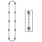 Silver Football Helmet Bead Necklace (1 Pack)