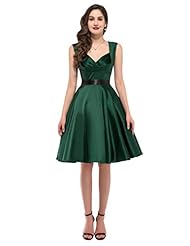 A-line Belted Vintage Knee Length Satin Homecoming Dress/Party Dress 