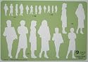 Metric Female Human Figure Outline Shape Drawing Drafting Template Stencil