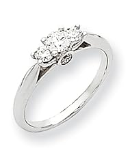 Ann Harrington Jewelry 14k White Gold 1/2 Ct Tw 3 Stone Diamond Ring