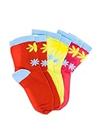 Marie Claire e Kler Pack x 3 Calcetines 90D (Rojo / Amarillo)