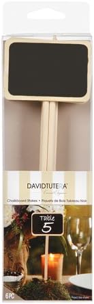 David Tutera Wedding Table Chalkboard Stakes 8 inches 4 pieces
