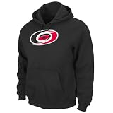 NHL Men's Carolina Hurricanes Long Sleeve Hooded Fleece Pullover, Black, Large