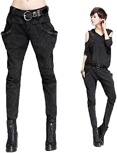 D Zroid Large Pockets Harem trouser Women Pants Female Girl's Jeans S Black