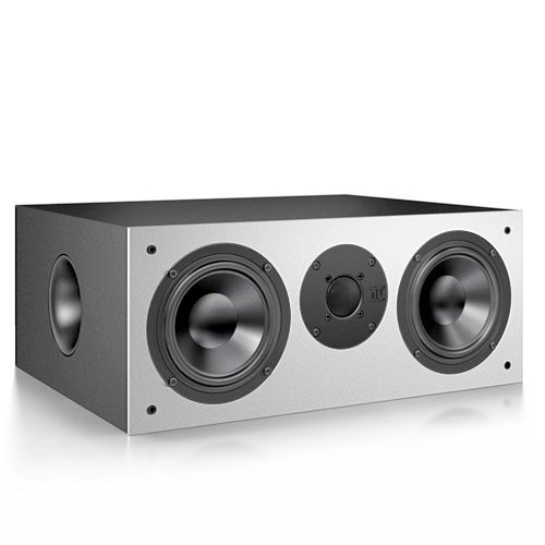 Nubert nuBox CS-411 Centerspeaker Schwarz, Front Silber