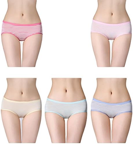 Lian LifeStyle 5 PKS Women's Elegant Underwear Stripped Color Size XS/S 5 Colors