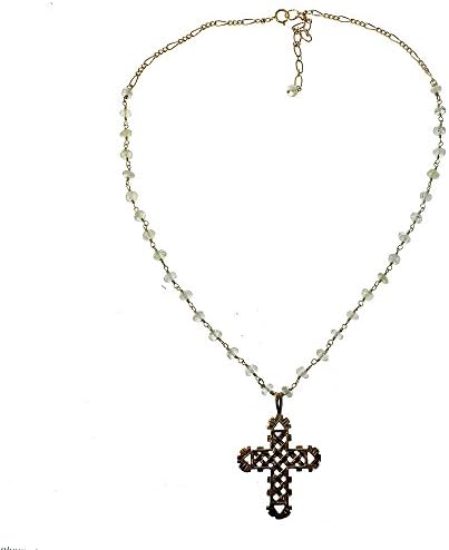 Andrea Barnett Lattice Cross Necklace