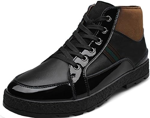 JiYe Men's Manual Genuine Leather Working Shoes Fashion Boot,Black,9 M US