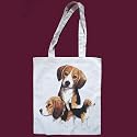 Beagle Print Shoulder Tote Bag
