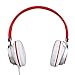 Intone Ms200 Stereo Headsets Strong Low Bass Headphones Earbuds for Smartphones Mp3/4 Laptop Computers Tablet Macbook Folding Gaming Earphones (White/red)