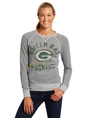 NFL Women's Green Bay Packers Heather Vintage French Terry Raglan (Grey Heather, X-Large)