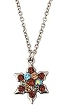 IMAGE OF Michal Negrin Silver Star Pendant with Round Brown and Blue Swarovski Crystals